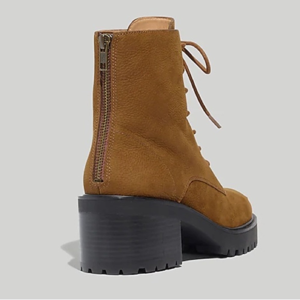 Madewell The Bradley Lace-Up Lugsole Boot Color Burled Wood Size 8 - Picture 2 of 16